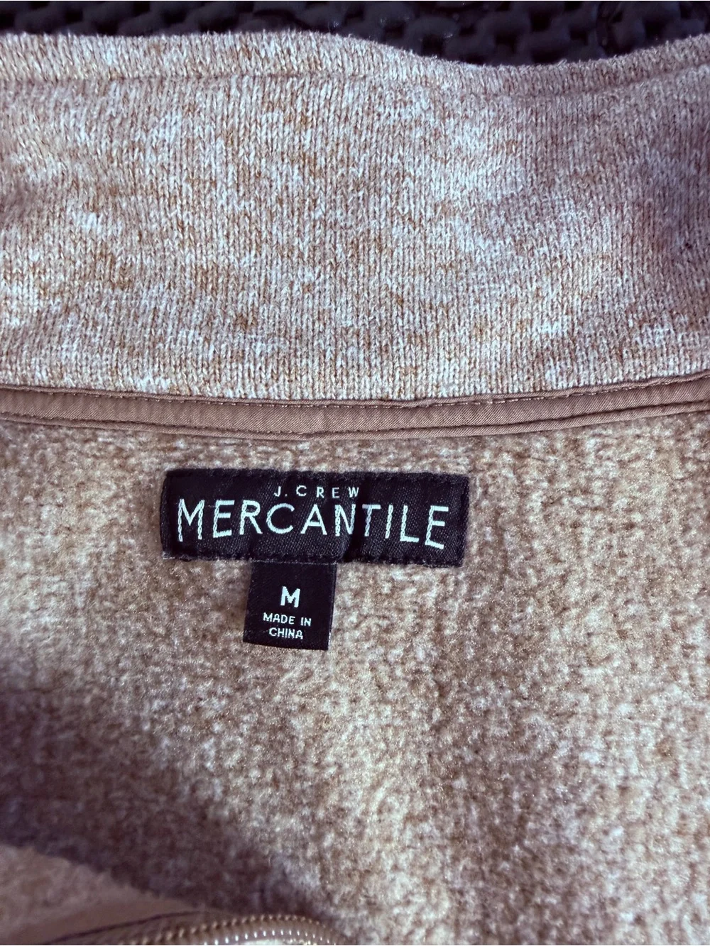 J Crew Mercantile Men's Half-Zip Fleece Pullover Sweater - Brown